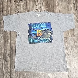 Disney Vintage Finding Nemo Pixar Seafood Is Low carb Shark T Shirt